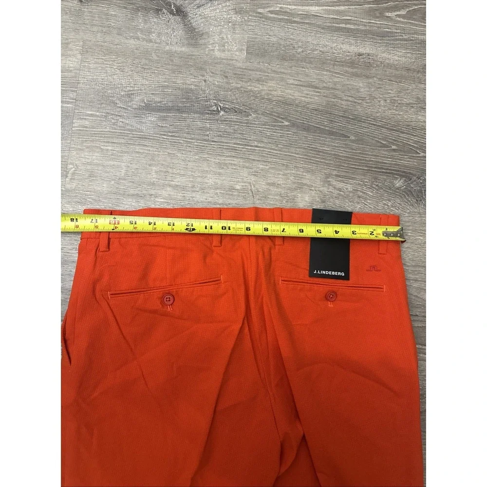 J Lindeberg High Vent Pants Fiery Red Golf Pants Men's 33x32